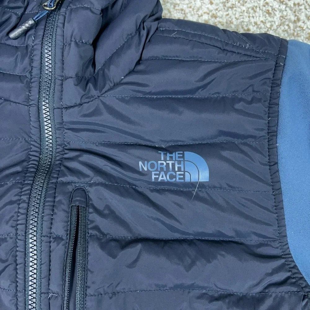 The North Face Jacket Mens Medium Blue Hooded Down 700 Puffer Softshell Trevail